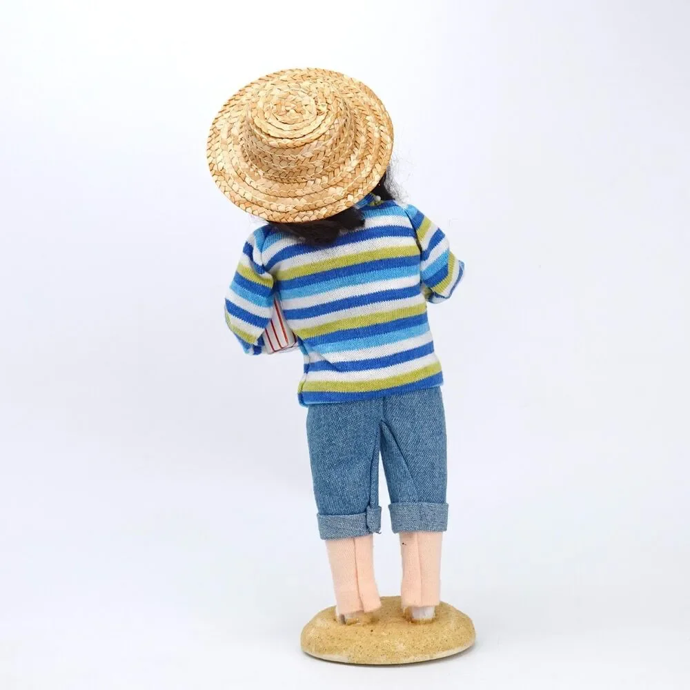 RARE Byers Choice 2008 Outer Banks Seashore Beach Girl w/ Popcorn & Popsicle